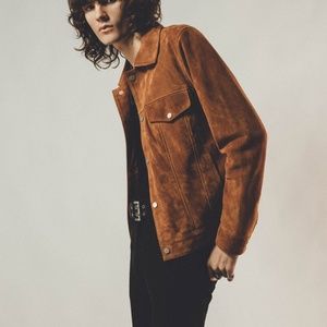 Other UK Suede Trucker Jacket Tobacco L Never Worn